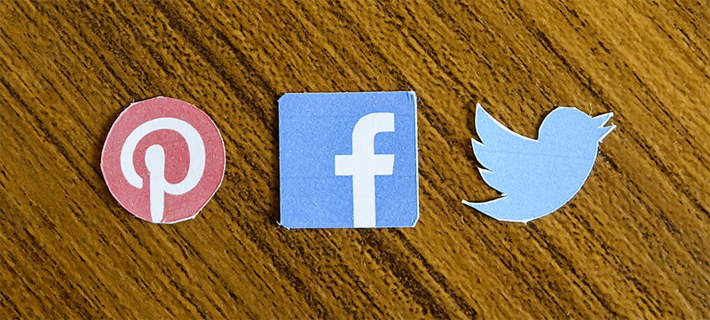 Pinterest, Facebook, and Twitter social media icons.